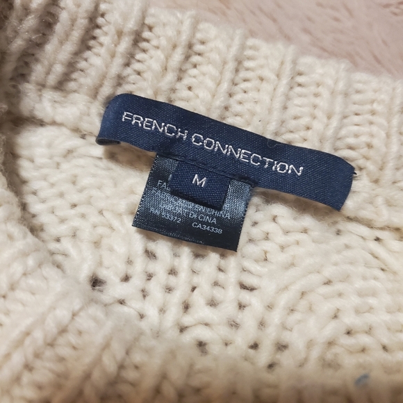 FCUK Kalina Cable Knit Jumper Sweater in Classic Cream - Picture 2 of 14